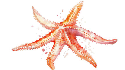 Watercolor hand drawn starfish