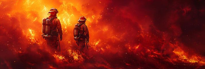 Courage Amid Chaos: Firefighter Against Inferno