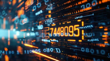 Naklejka premium Digital Data Stream, Generative AI
