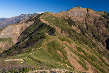 三ノ峰から白山と別山の眺め