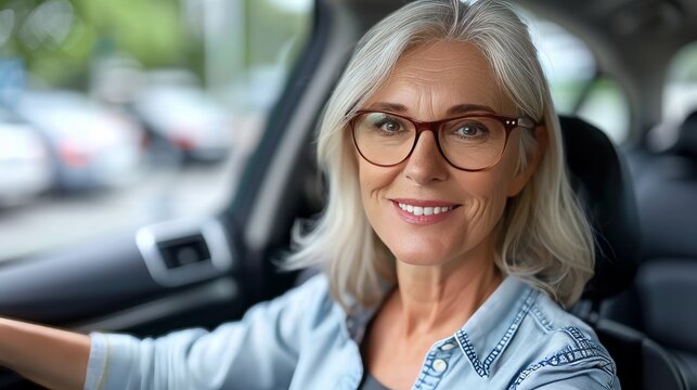 Elderly companions revel in a joyful car ride together, savoring precious moments of friendship - Powered by Adobe