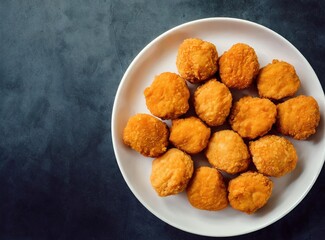 Nuggets isolated on dark rustic background closeup