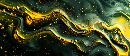 Olive and Gold Fluid Artistic Texture