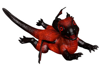 3D Rendering Fairy Tale Dragon on White