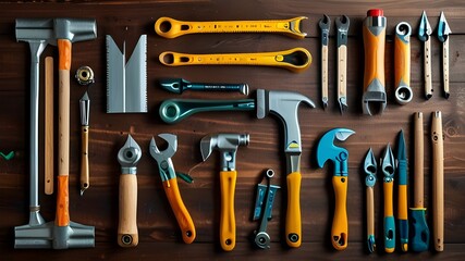 set of house renovation and improvement DIY tools

