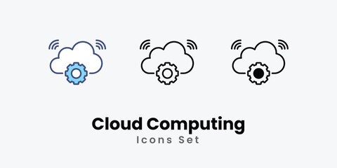 Cloud Computing icons vector set stock illustration.