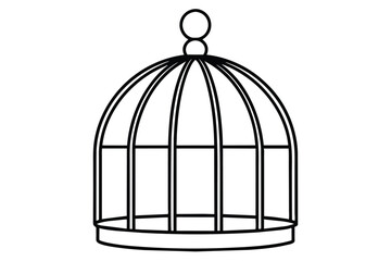 Cage line art vector illustration