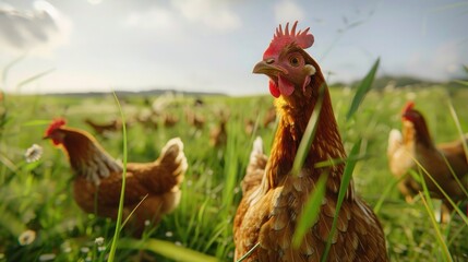Free range chicken farm and sustainable agriculture