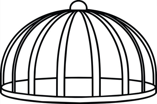 recommend clip art: Cage line art vector illustration