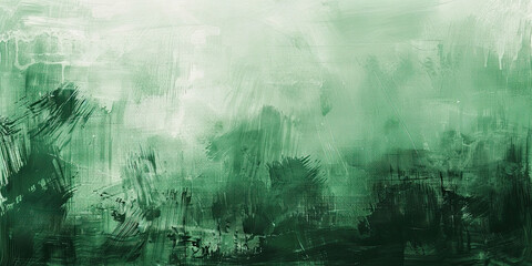 Oil paint strokes green on wide canvas textured background decorating art painting illustration, generated ai