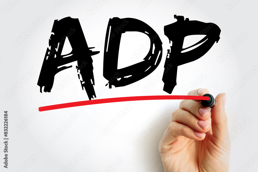 Poster adp - automated data processing is a software to handle the organization, structure, and movement of