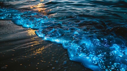 Enchanting Bioluminescent Plankton Illuminating the Ocean Waters - Mesmerizing Bio luminescence Phenomenon