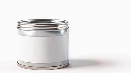 Paint can isolated with a clipping path and a blank white label for typing