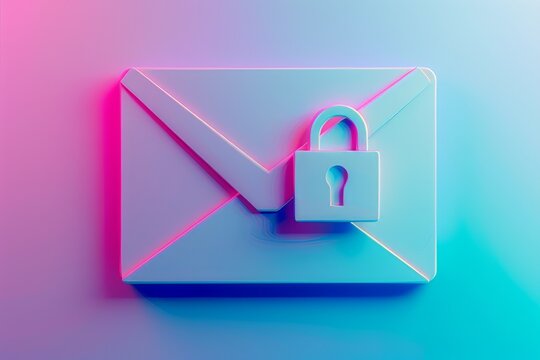 Secure Email Icon in Pastel Gradient