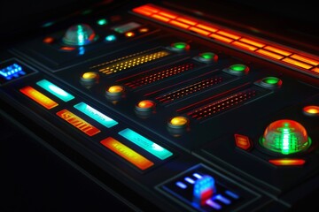 Futuristic Control Panel with Illuminated Buttons