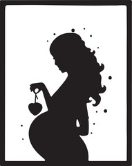 Pregnant woman silhouette clip art
