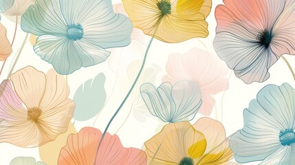 Whimsical Pastel Floral Pattern for Spring Design Inspirations