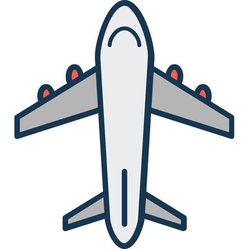 recommend clip art: Aeroplane  Icon Colored Outline Icon