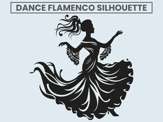 Dance Flamenco Silhouette. princess dancing flamenco.
