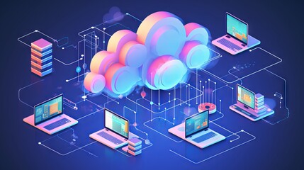 Efficient cloud storage communication: hosting and data processing for virtual development environments across multiple platforms – technology image.

