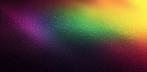Abstract Gradient Background with Purple Green Yellow Colors Dark Grainy Texture Design