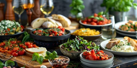 Obraz premium Food enthusiasts unite to celebrate diverse culinary traditions and shared experiences. Concept Food Culture, Culinary Traditions, Shared Experiences, Diversity, Enthusiasm