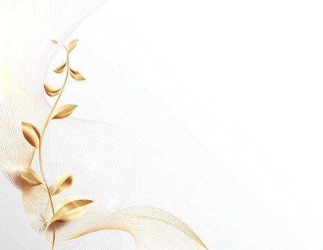 Wei&szlig;er Hintergrund mit edler goldener Ranke