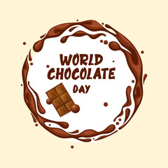 World chocolate day background illustration in flat design