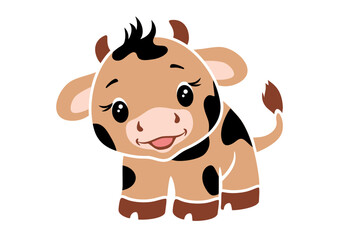 Surprised baby bull. The drawing is ready for cutting
