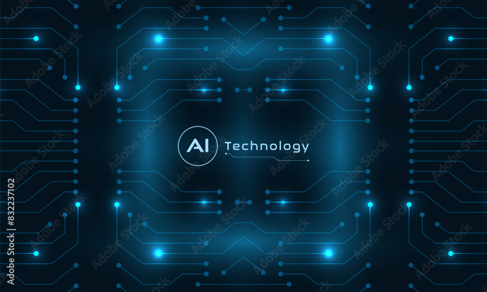 Poster abstract circuit board futuristic technology background. digital technology dark blue vector ai conc