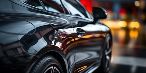 Highlighting the Sleek Design and Aerodynamics of a Luxurious Car Front Fender. Concept Luxurious Car, Sleek Design, Aerodynamics, Front Fender, Automotive Art
