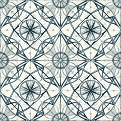 Elegant Geometric Pattern in Shades of Blue and White