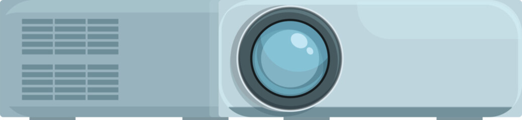 Vector graphic of a sleek, modern projector, ideal for presentation and cinema themes