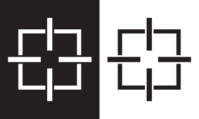 Fototapeta premium Crosshair icon. isolated on white and black background. Vector illustration . EPS 10 
