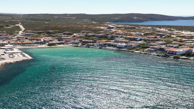 Skala Marion port and town in portrait format for use vertically