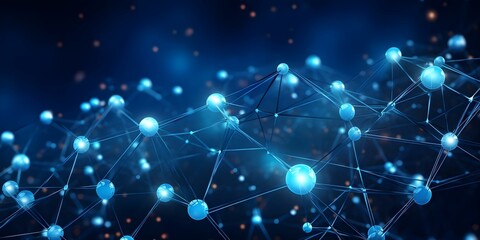 Fototapeta premium Visual Representation of a Complex Network with Interconnected Points. Concept Data Visualization, Network Analysis, Interconnected Systems, Complex Relationships, Graphic Representation