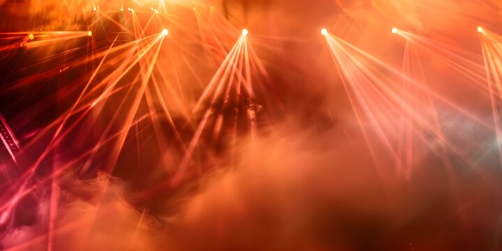 Country Western Stage Concert with Smoke and Lasers. Concept Western Theme, Stage Concert, Smoke Effects, Laser Show, Country Music
