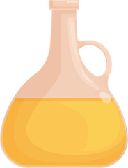 Colorful vector illustration of a laboratory flask filled with a yellow liquid
