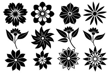 Set of flowers vector design