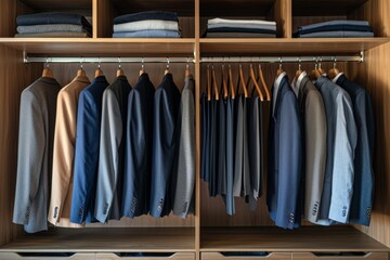 His and Hers Minimalist Closets with Symmetrical Design

