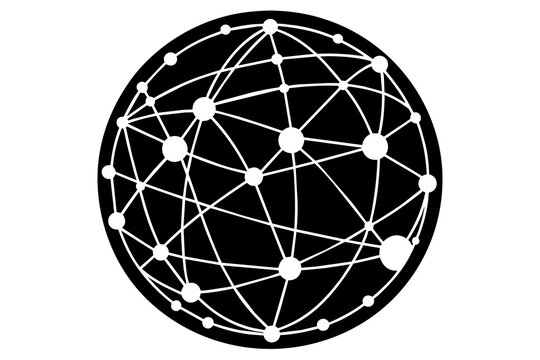 recommend clip art: Abstract globe network icon