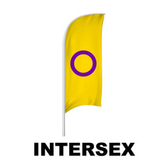 Intersex Pride Curved Vertical Flag Vector - Symbol of Gender Diversity with its unique grayscale palette and vibrant green accent. Perfect for inclusivity campaigns and awareness events.
