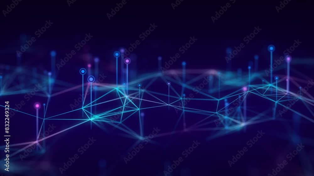 Poster dynamic wave of lines. abstract futuristic background. big data visualization. 3d rendering.