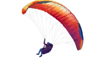 The sportsman flying on a paraglider