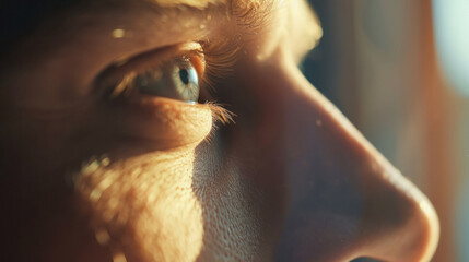 close view of young beautiful woman face