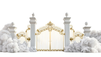 Pearly Gates with clouds and Heaven