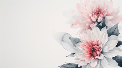 Elegant White Floral Wallpaper Design with Soft Pastel Tones