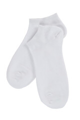 knitted warm cotton socks, insulated on a white background