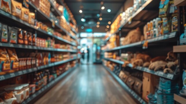 Pet Store Interior Blurred Background