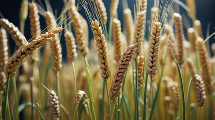 Fototapeta premium Macro photograph capturing the genetic modification process of wheat seeds in a laboratory environment, highlighting the precision and complexity of genetic engineering techniques, Generative AI